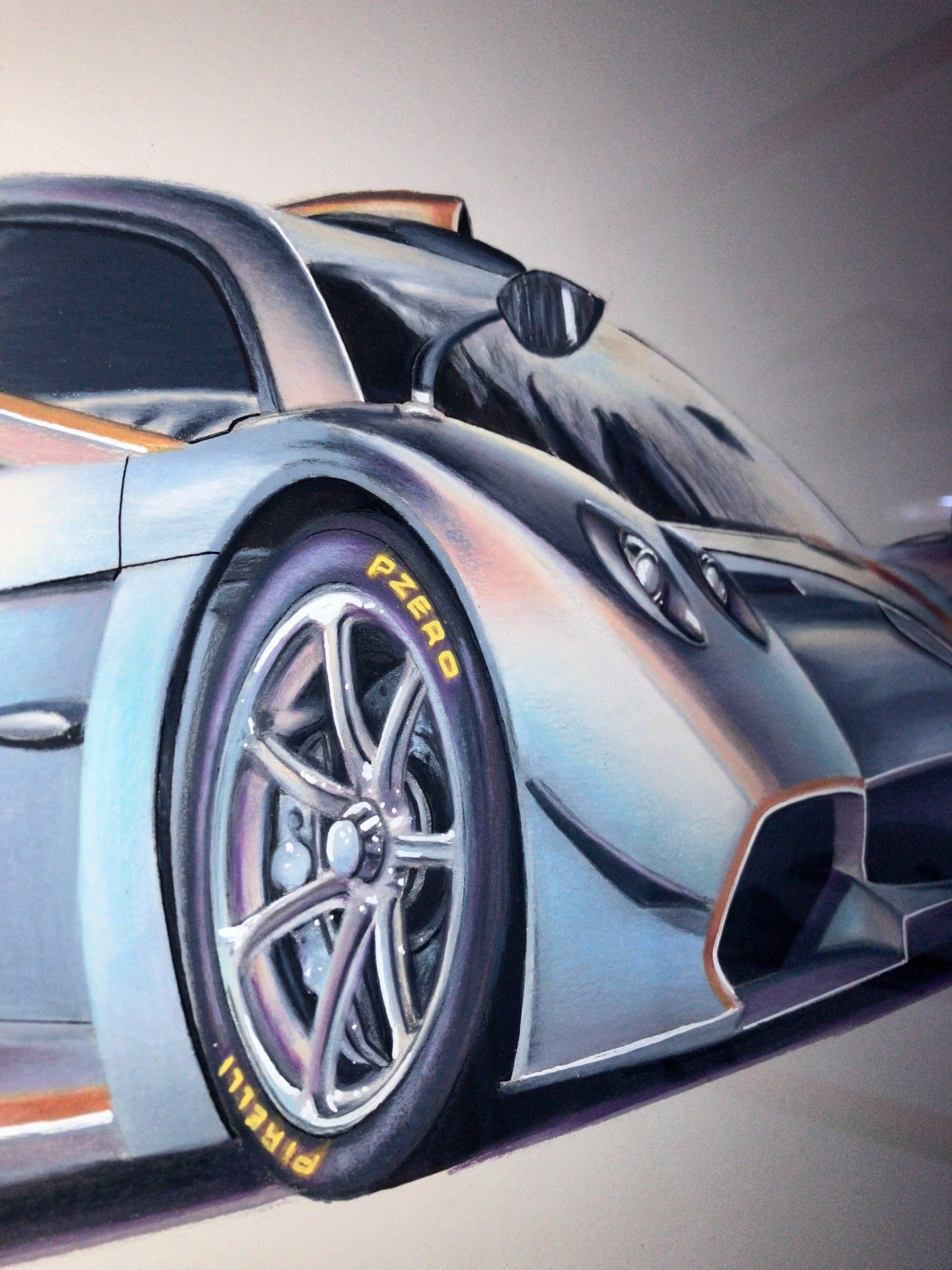 Pagani Huayra R original drawing (concept/prototype model)