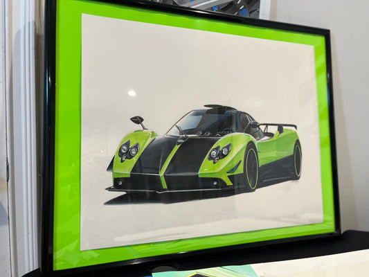 Pagani Zonda Cinque Coupé 5/5 green Original Drawing