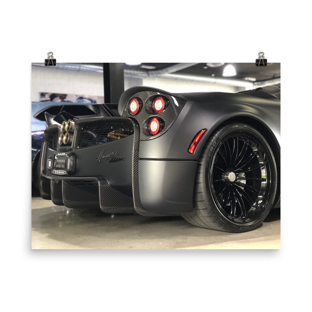 Pagani Huayra Roadster Matte Black Poster