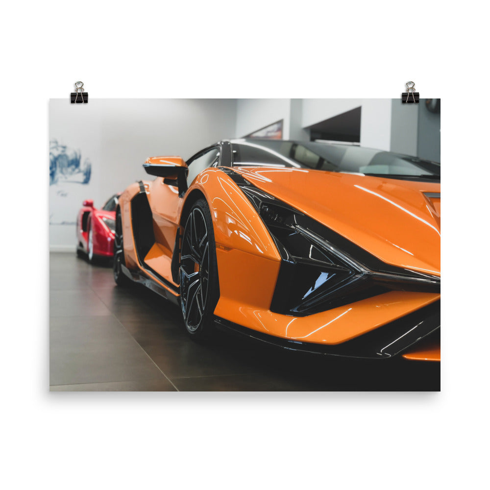 Lamborghini Sian + Ferrari Enzo Poster