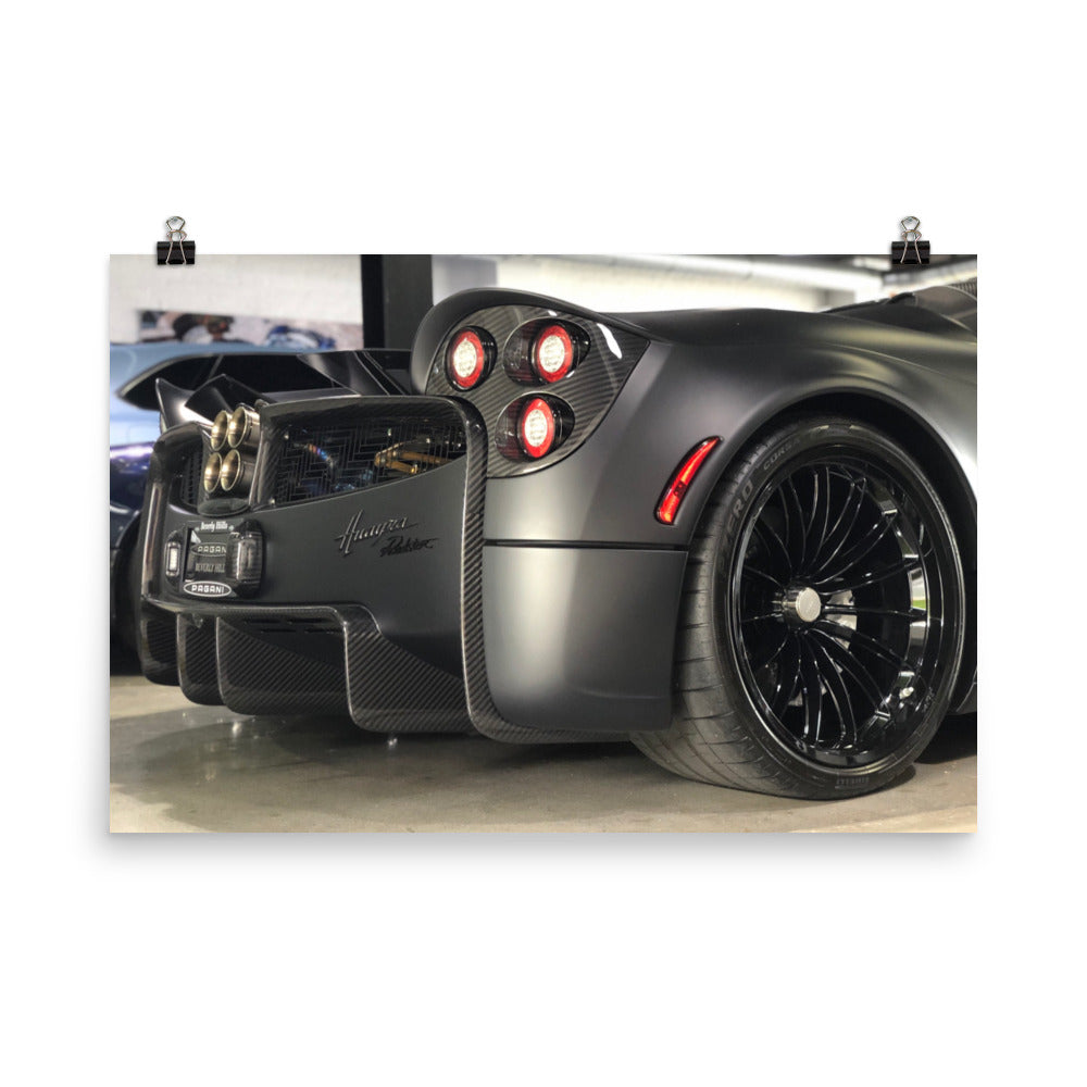Pagani Huayra Roadster Matte Black Poster