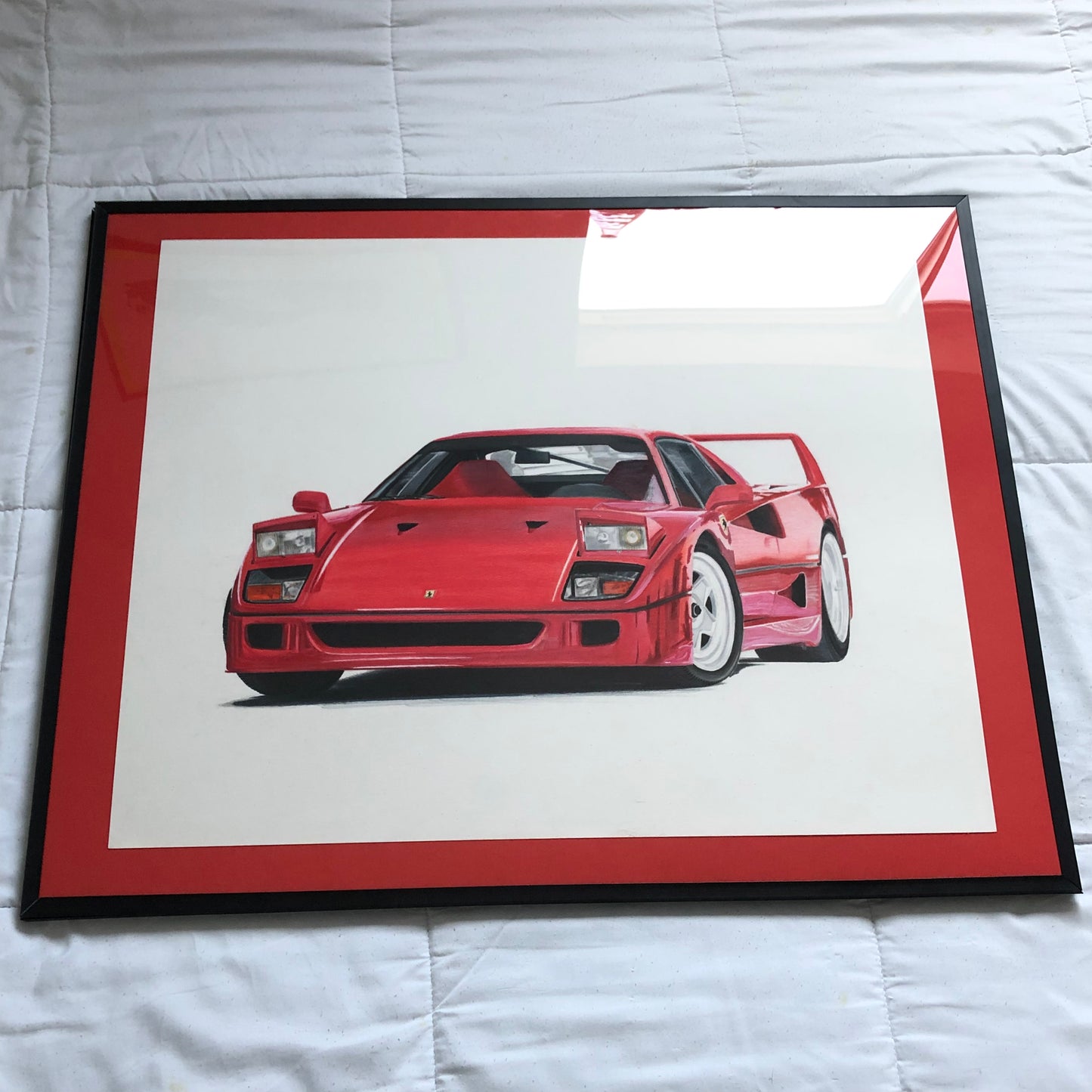 Ferrari F40 Red Original Drawing