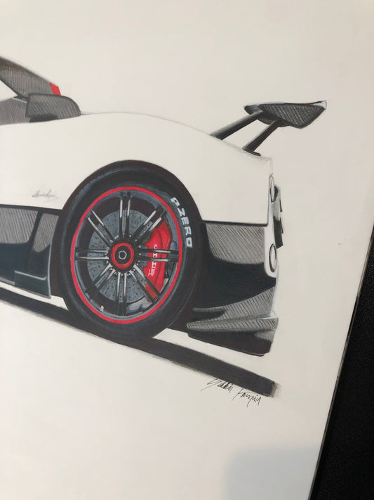 Pagani Zonda Cinque Roadster Original Drawing