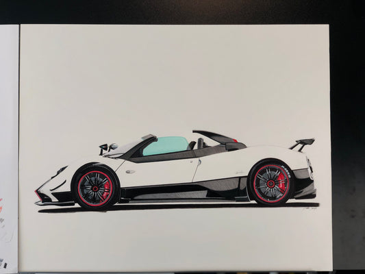 Pagani Zonda Cinque Roadster Original Drawing