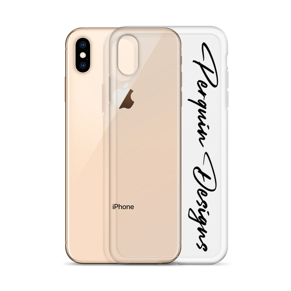 Perquin Designs Black Script clear iPhone Case