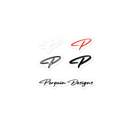 Perquin Designs Modern P script logo sticker set