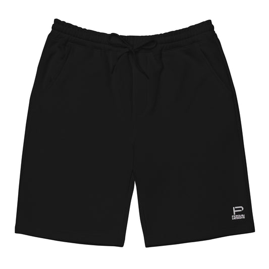 Perquin Designs Classic White logo Men's fleece shorts