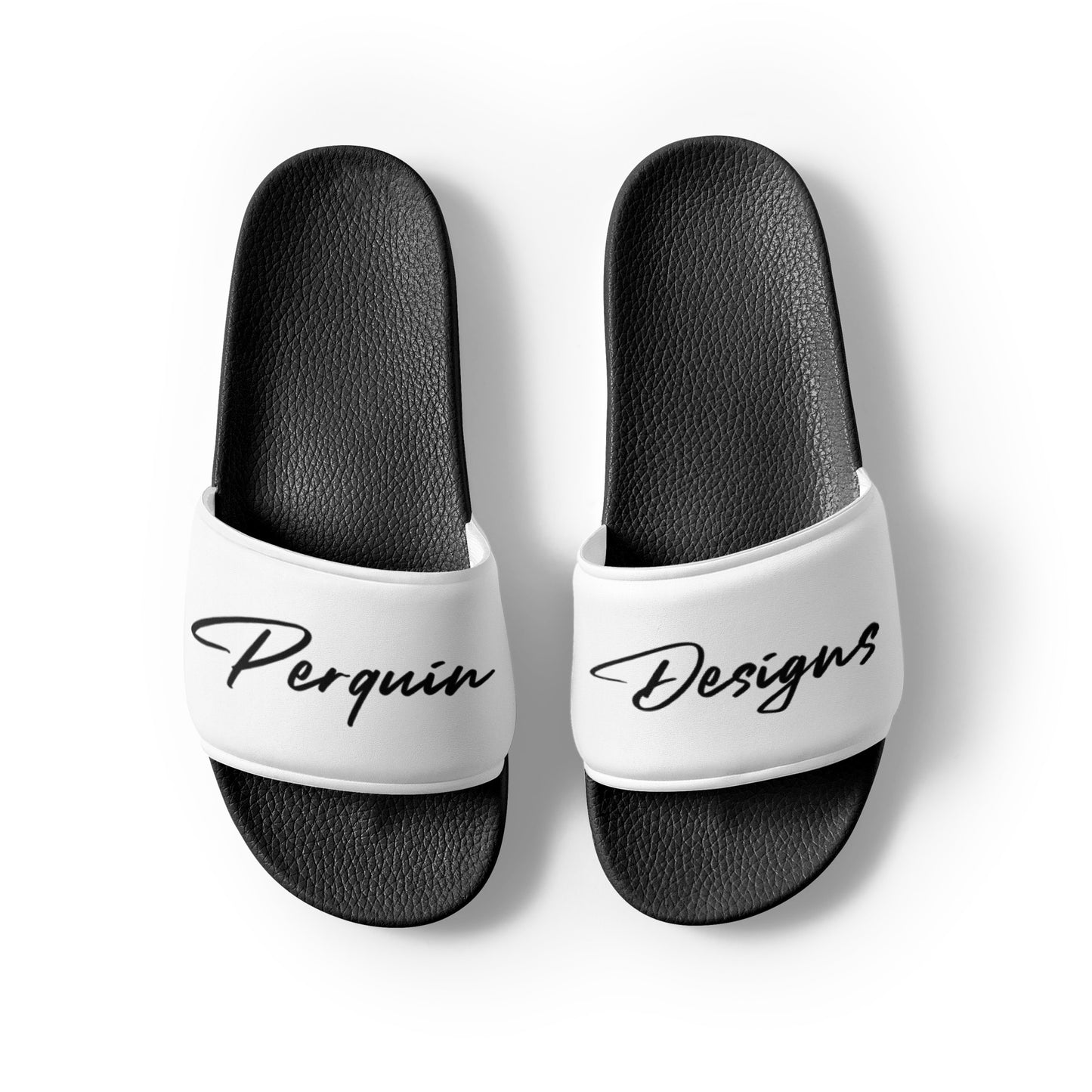 Perquin Designs Modern script logo Men’s slides