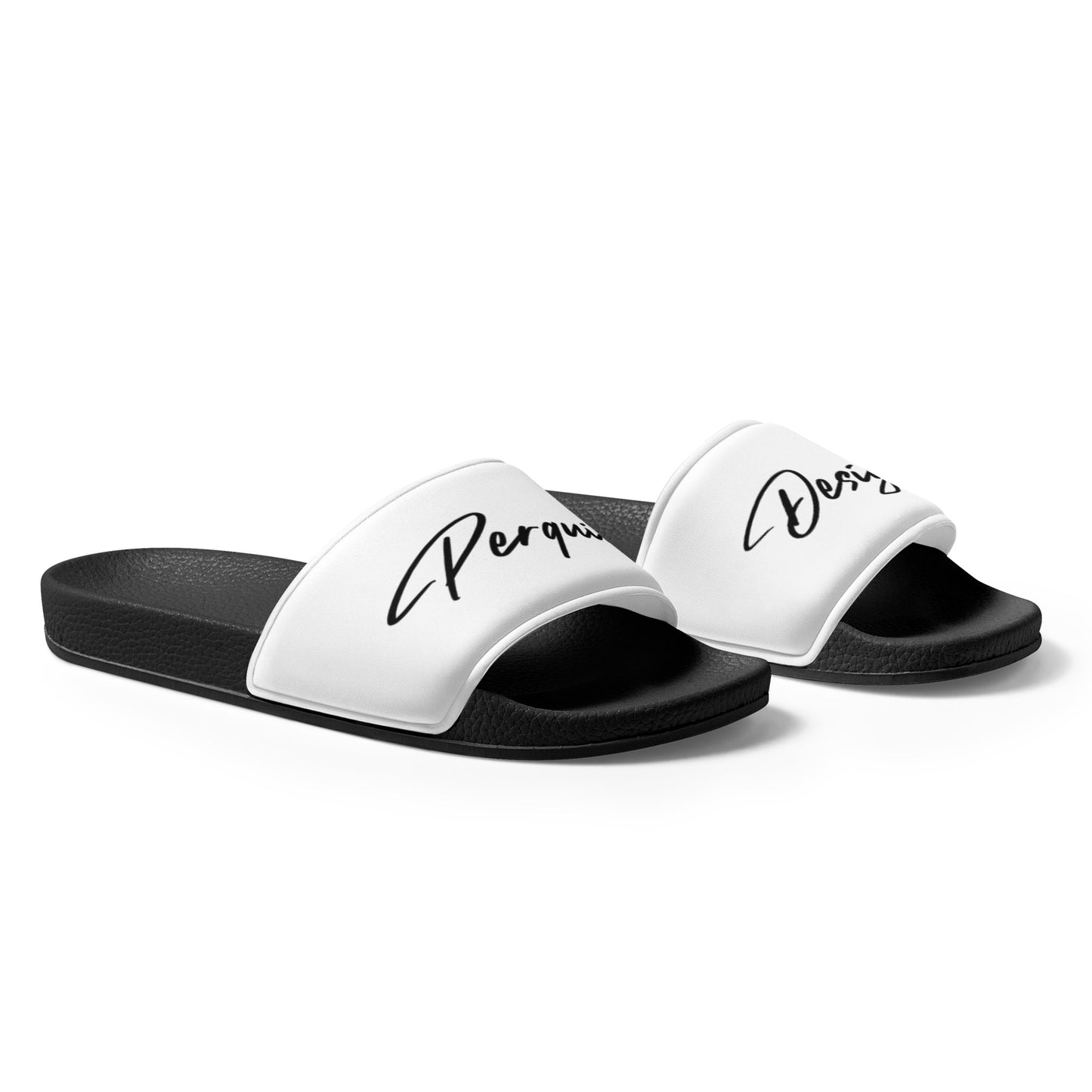 Perquin Designs Modern script logo Men’s slides