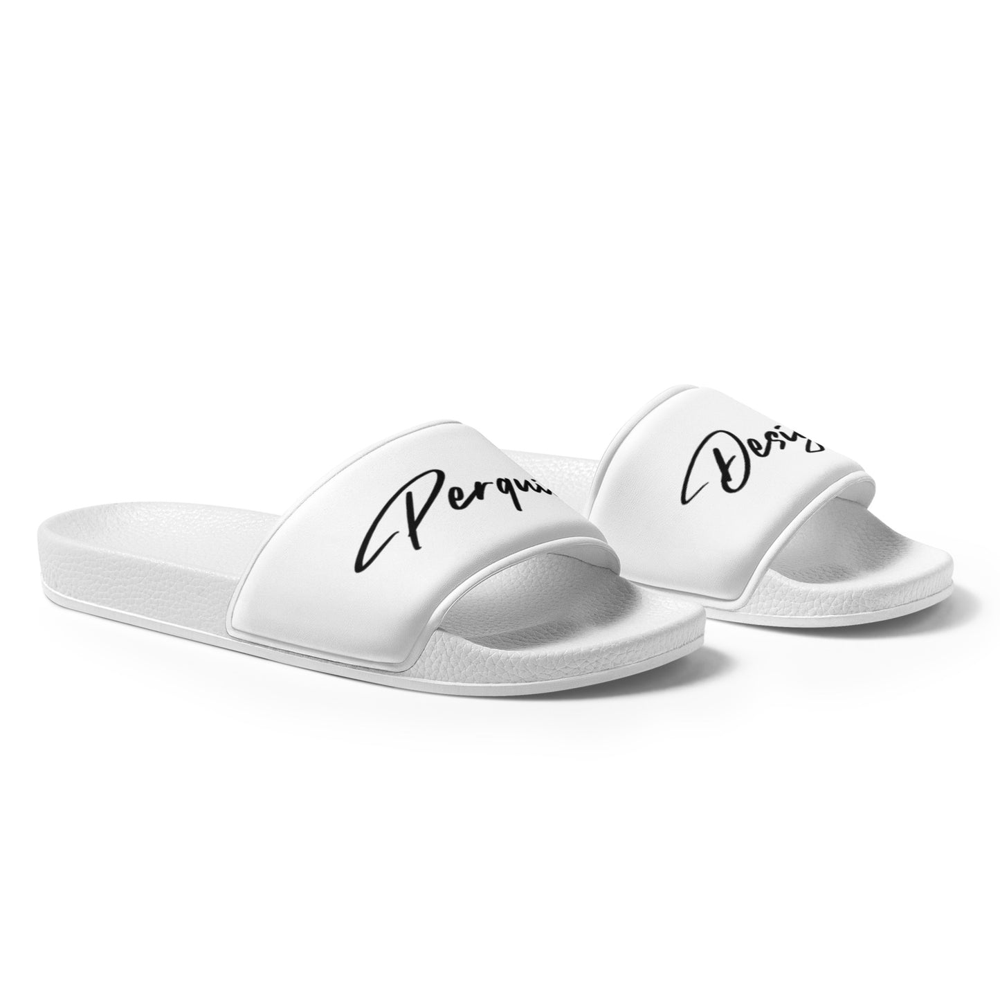 Perquin Designs Modern script logo Men’s slides