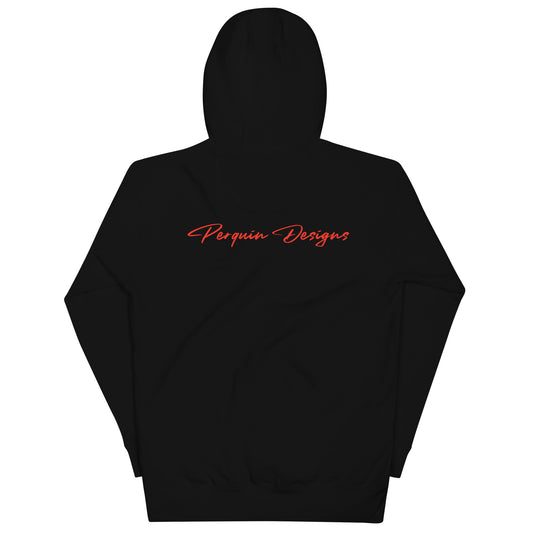 Perquin Designs Modern P embroidered red script logo everyday Hoodie
