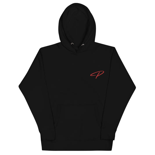 Perquin Designs Modern P embroidered red script logo everyday Hoodie