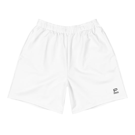 Perquin Designs Classic white logo Men's Athletic Shorts
