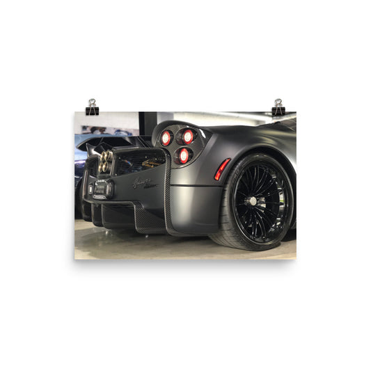 Pagani Huayra Roadster Matte Black Poster