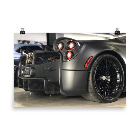 Pagani Huayra Roadster Matte Black Poster