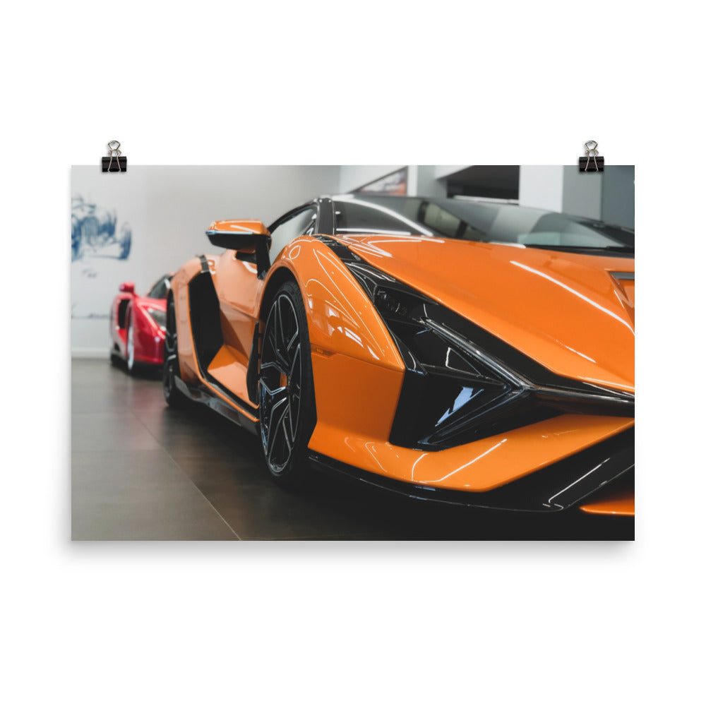 Lamborghini Sian + Ferrari Enzo Poster