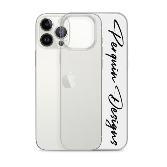 Perquin Designs Black Script clear iPhone Case